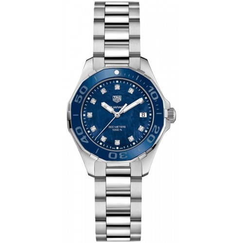 Tag Heuer Aquaracer Pearl Blue & Diamond Ladies Watch WAY131L-BA0748